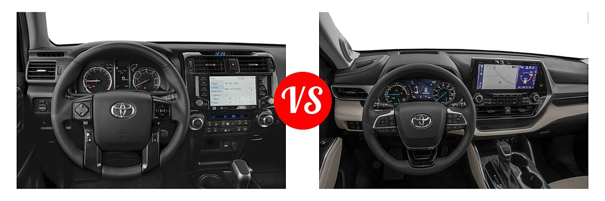 2020 Toyota 4Runner SUV TRD Pro vs. 2020 Toyota Highlander Hybrid SUV Hybrid Hybrid Platinum - Dashboard Comparison