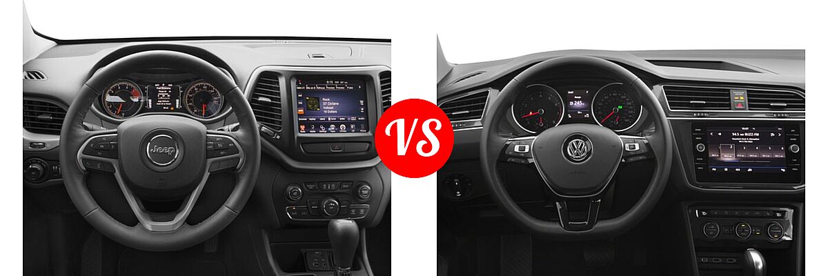 2018 Jeep Cherokee SUV Latitude / Latitude Plus vs. 2018 Volkswagen Tiguan SUV S / SE / SEL / SEL Premium - Dashboard Comparison