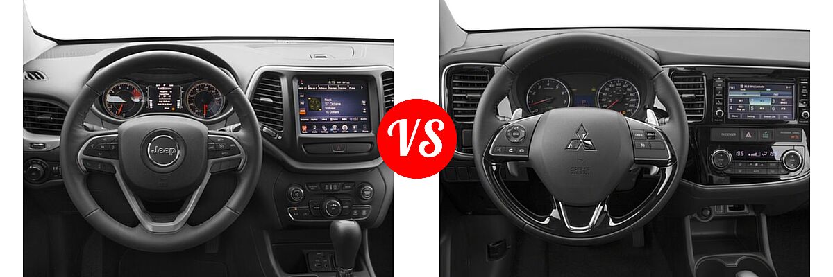 2018 Jeep Cherokee SUV Latitude / Latitude Plus vs. 2018 Mitsubishi Outlander SUV ES / SE - Dashboard Comparison