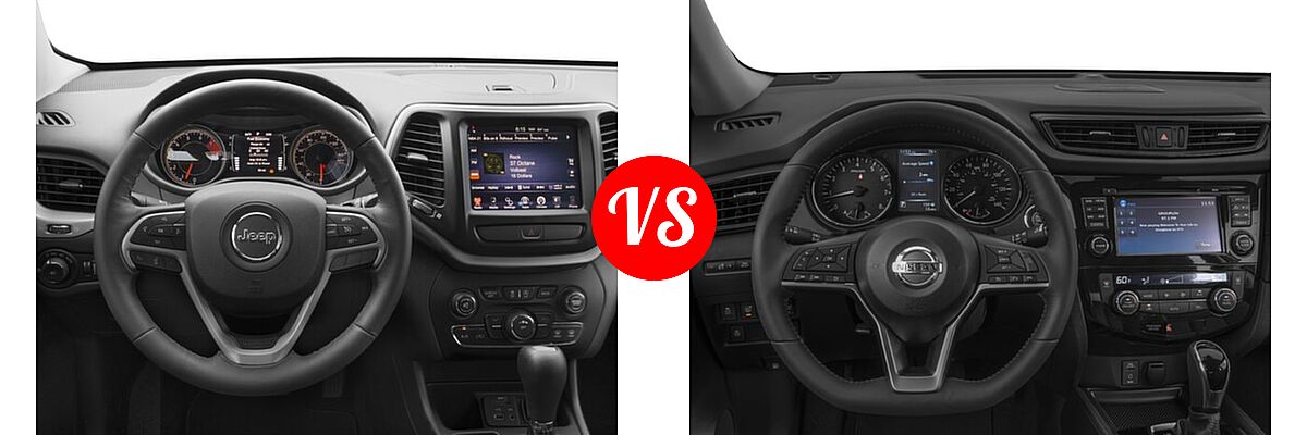 2018 Jeep Cherokee SUV Latitude / Latitude Plus vs. 2018 Nissan Rogue SUV SL - Dashboard Comparison