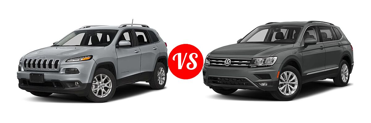 2018 Jeep Cherokee SUV Latitude / Latitude Plus vs. 2018 Volkswagen Tiguan SUV S / SE / SEL / SEL Premium - Front Left Comparison