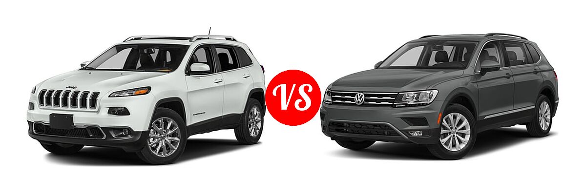 2018 Jeep Cherokee SUV Limited vs. 2018 Volkswagen Tiguan SUV S / SE / SEL / SEL Premium - Front Left Comparison