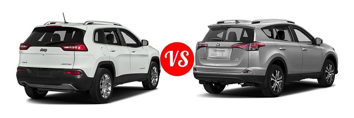 2018 Jeep Cherokee SUV Limited vs. 2018 Toyota RAV4 SUV LE - Rear Right Comparison
