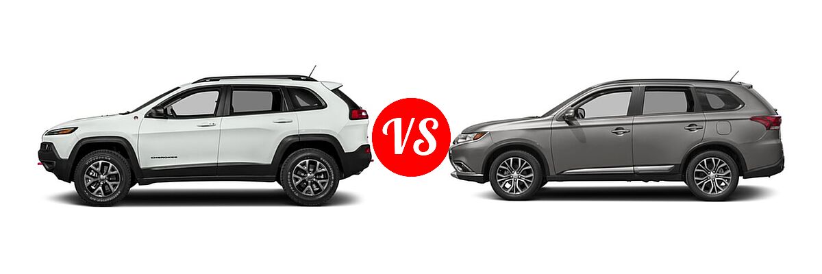 2018 Jeep Cherokee SUV Trailhawk vs. 2018 Mitsubishi Outlander SUV LE / SEL - Side Comparison