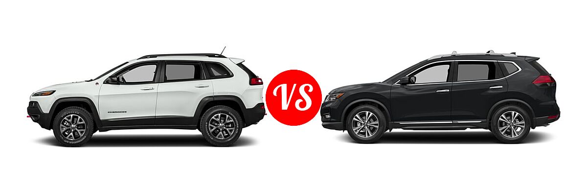 2018 Jeep Cherokee SUV Trailhawk vs. 2018 Nissan Rogue SUV SL - Side Comparison