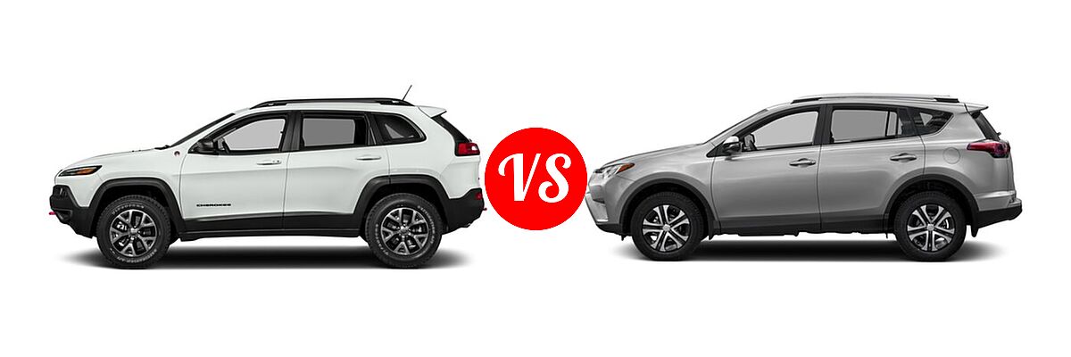 2018 Jeep Cherokee SUV Trailhawk vs. 2018 Toyota RAV4 SUV LE - Side Comparison