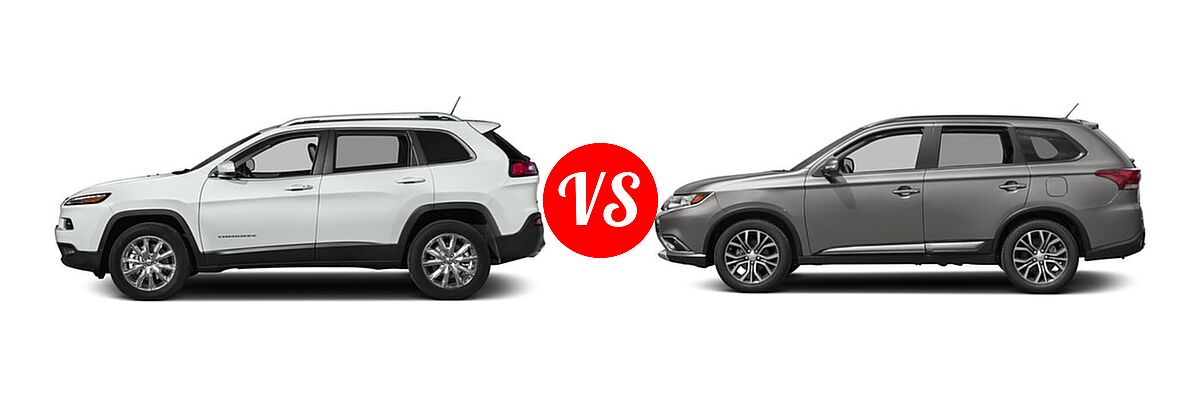 2018 Jeep Cherokee SUV Limited vs. 2018 Mitsubishi Outlander SUV LE / SEL - Side Comparison
