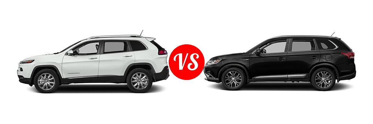 2018 Jeep Cherokee SUV Limited vs. 2018 Mitsubishi Outlander SUV GT - Side Comparison