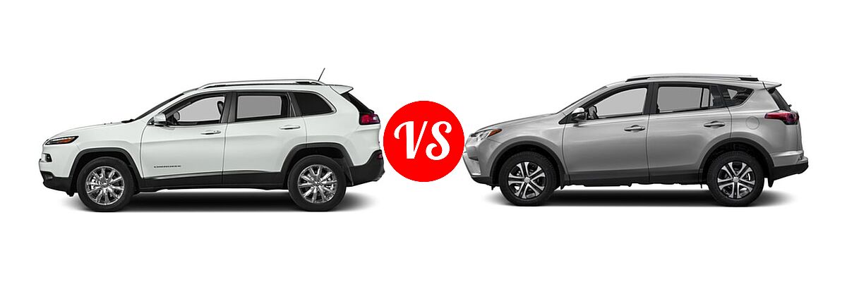 2018 Jeep Cherokee SUV Limited vs. 2018 Toyota RAV4 SUV LE - Side Comparison