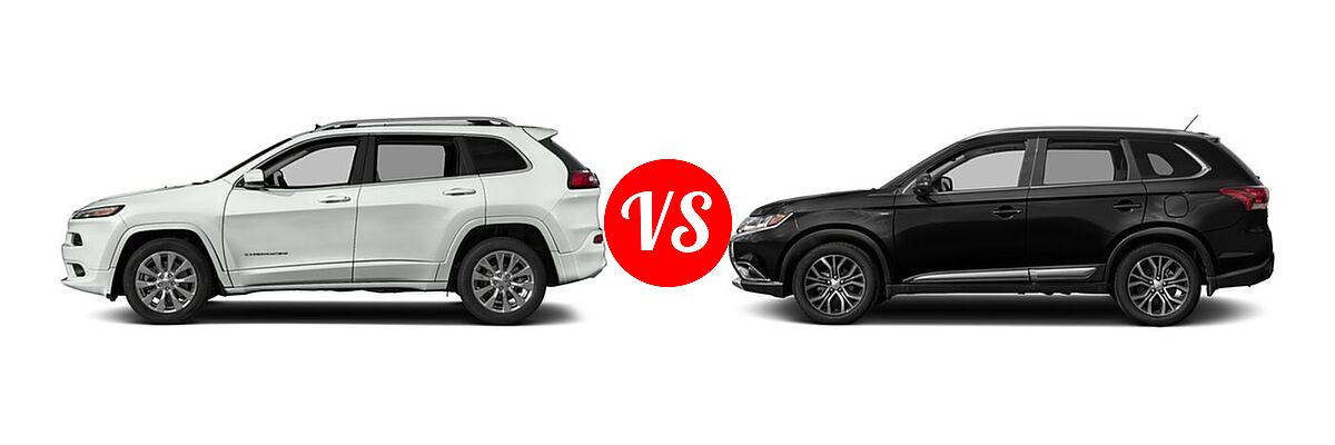 2018 Jeep Cherokee SUV Overland vs. 2018 Mitsubishi Outlander SUV GT - Side Comparison