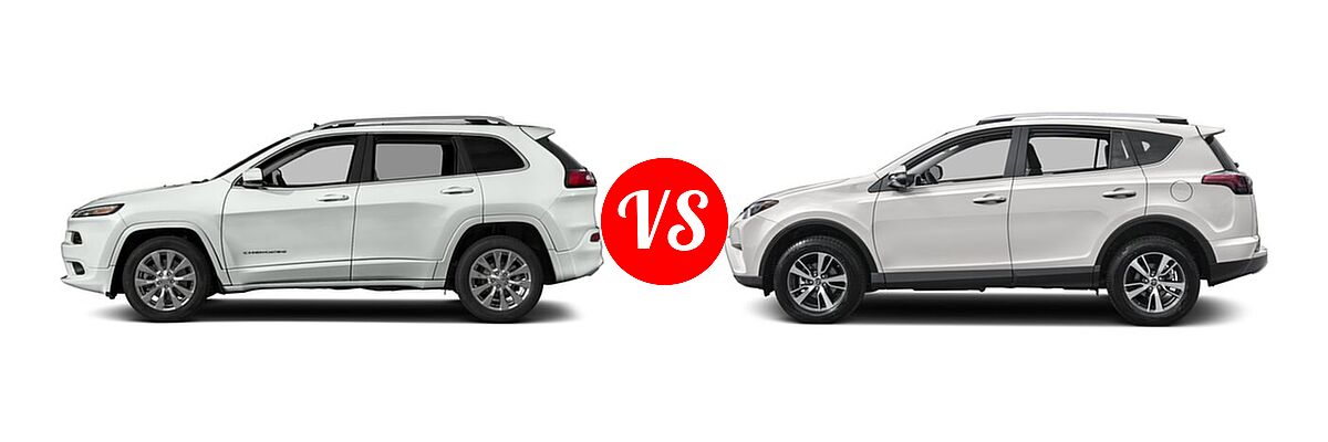 2018 Jeep Cherokee SUV Overland vs. 2018 Toyota RAV4 SUV XLE - Side Comparison