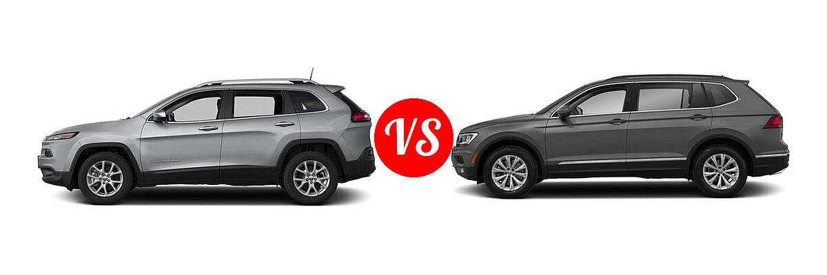 2018 Jeep Cherokee SUV Latitude / Latitude Plus vs. 2018 Volkswagen Tiguan SUV S / SE / SEL / SEL Premium - Side Comparison