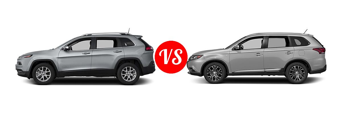 2018 Jeep Cherokee SUV Latitude / Latitude Plus vs. 2018 Mitsubishi Outlander SUV ES / SE - Side Comparison