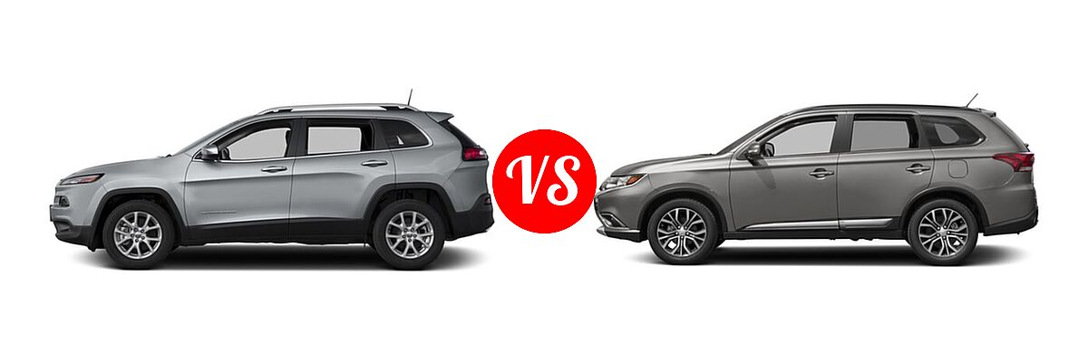 2018 Jeep Cherokee SUV Latitude / Latitude Plus vs. 2018 Mitsubishi Outlander SUV LE / SEL - Side Comparison