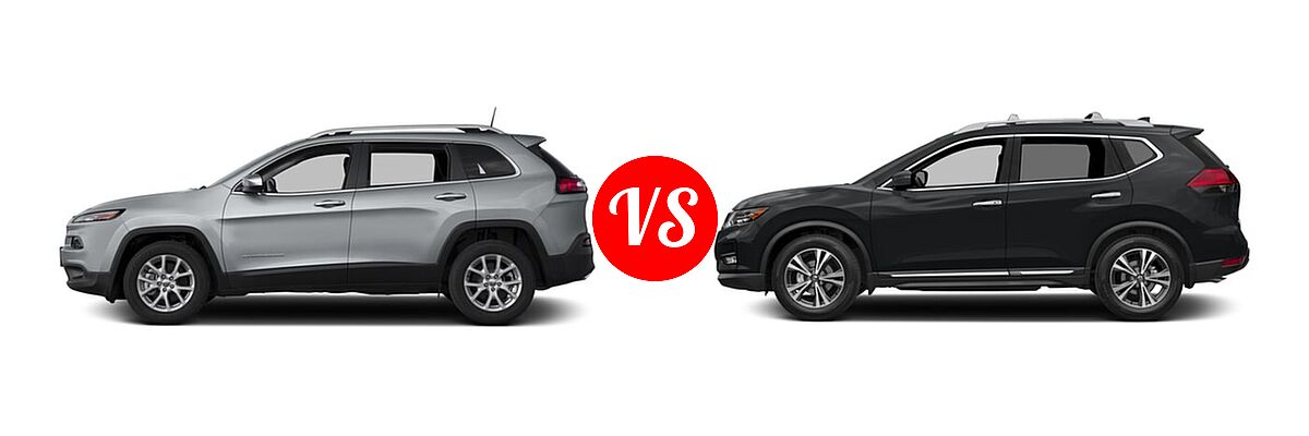 2018 Jeep Cherokee SUV Latitude / Latitude Plus vs. 2018 Nissan Rogue SUV SL - Side Comparison