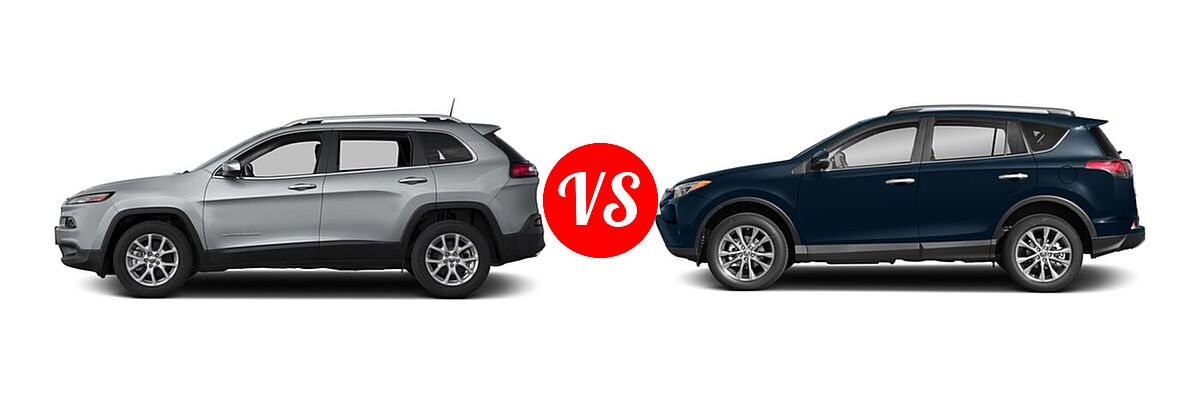 2018 Jeep Cherokee SUV Latitude / Latitude Plus vs. 2018 Toyota RAV4 SUV Limited / Platinum / SE - Side Comparison