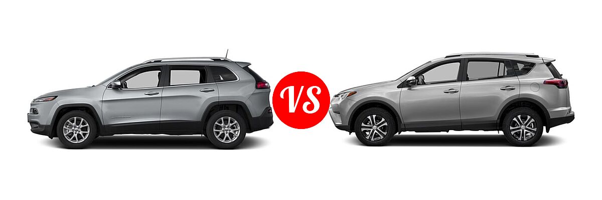 2018 Jeep Cherokee SUV Latitude / Latitude Plus vs. 2018 Toyota RAV4 SUV LE - Side Comparison