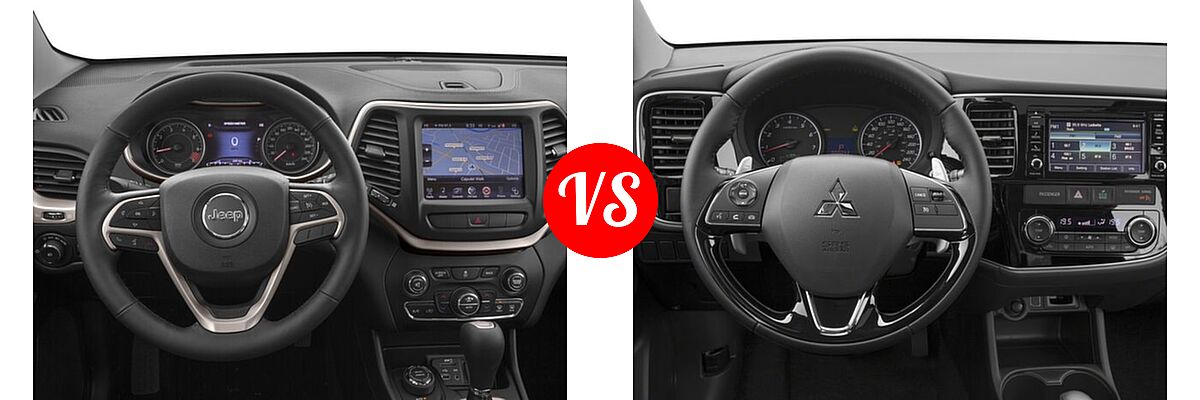 2018 Jeep Cherokee SUV Limited vs. 2018 Mitsubishi Outlander SUV ES / SE - Dashboard Comparison