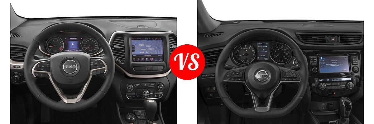 2018 Jeep Cherokee SUV Limited vs. 2018 Nissan Rogue SUV SL - Dashboard Comparison