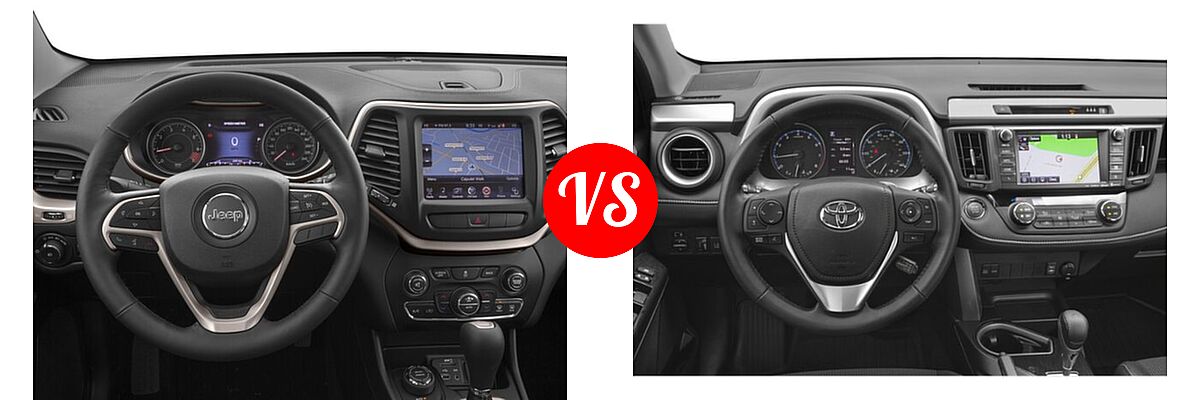 2018 Jeep Cherokee SUV Limited vs. 2018 Toyota RAV4 SUV Adventure - Dashboard Comparison
