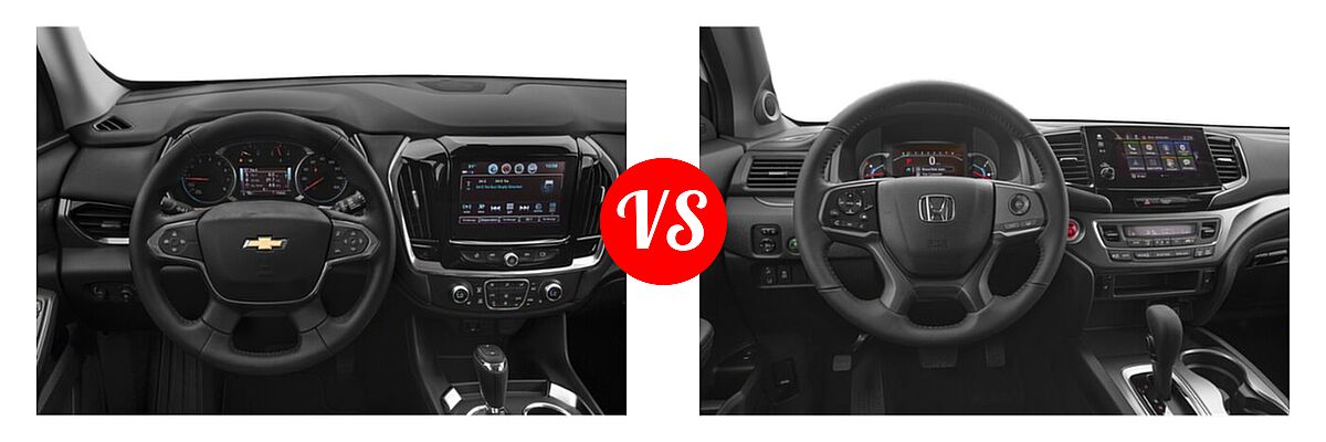 2019 Chevrolet Traverse SUV LT Cloth / LT Leather / RS vs. 2019 Honda Pilot SUV EX-L - Dashboard Comparison