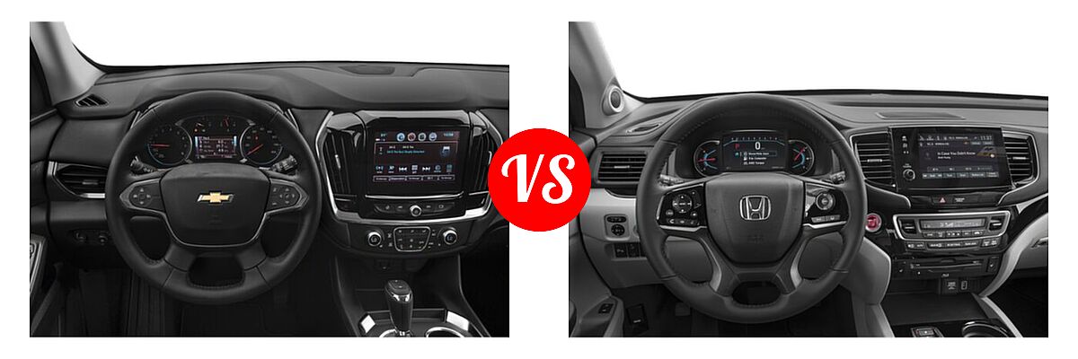 2019 Chevrolet Traverse SUV LT Cloth / LT Leather / RS vs. 2019 Honda Pilot SUV Touring 8-Passenger - Dashboard Comparison