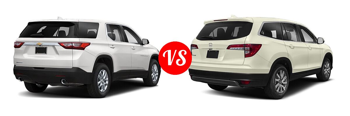 2019 Chevrolet Traverse SUV L / LS vs. 2019 Honda Pilot SUV EX-L w/Navi & RES - Rear Right Comparison