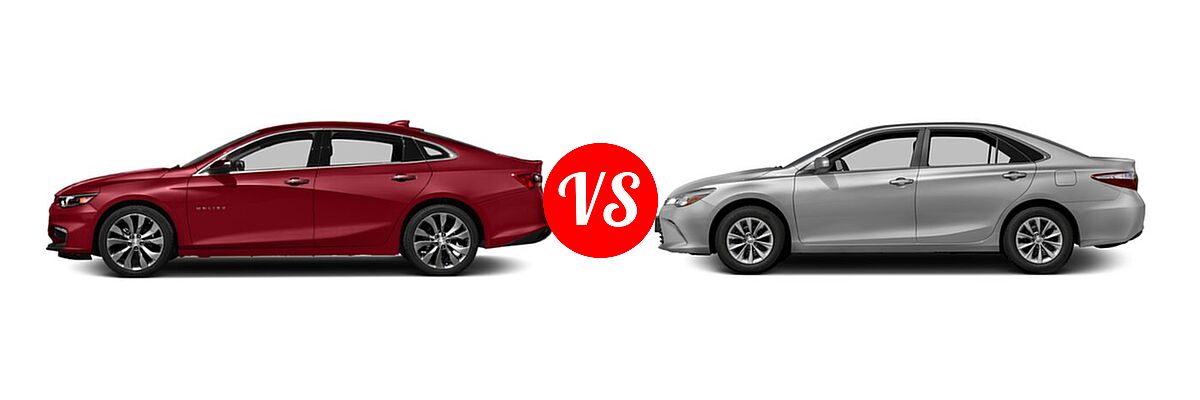 2016 Chevrolet Malibu Sedan Premier vs. 2016 Toyota Camry Sedan LE / XLE - Side Comparison