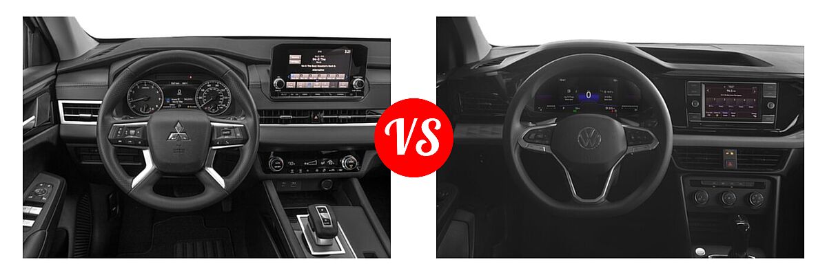 2022 Mitsubishi Outlander SUV ES / SE / SE Launch Edition vs. 2022 Volkswagen Taos SUV S - Dashboard Comparison