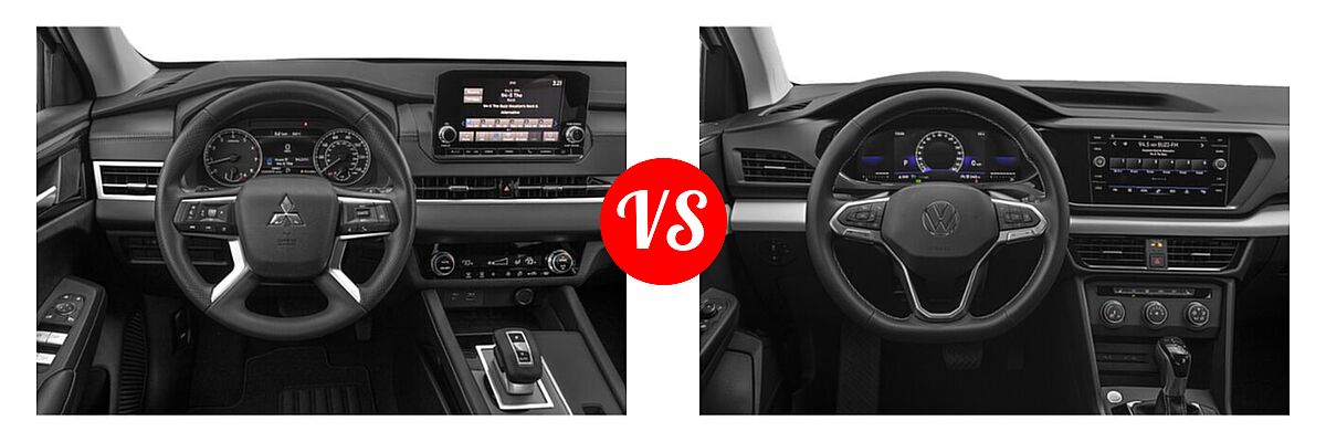 2022 Mitsubishi Outlander SUV ES / SE / SE Launch Edition vs. 2022 Volkswagen Taos SUV SE - Dashboard Comparison