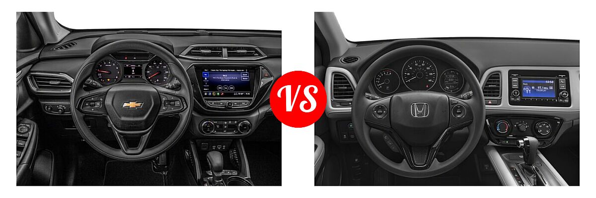 2022 Chevrolet Trailblazer SUV L / LS / LT vs. 2022 Honda HR-V SUV LX - Dashboard Comparison