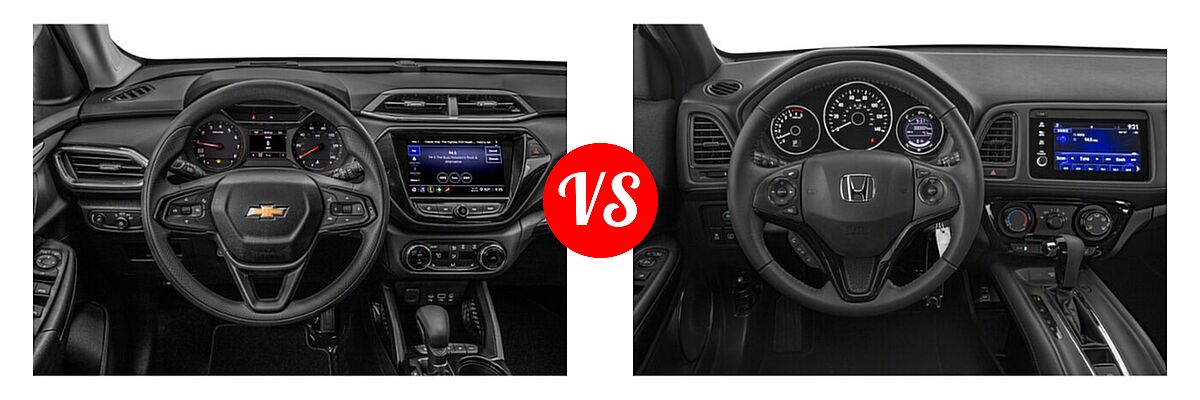 2022 Chevrolet Trailblazer SUV L / LS / LT vs. 2022 Honda HR-V SUV Sport - Dashboard Comparison