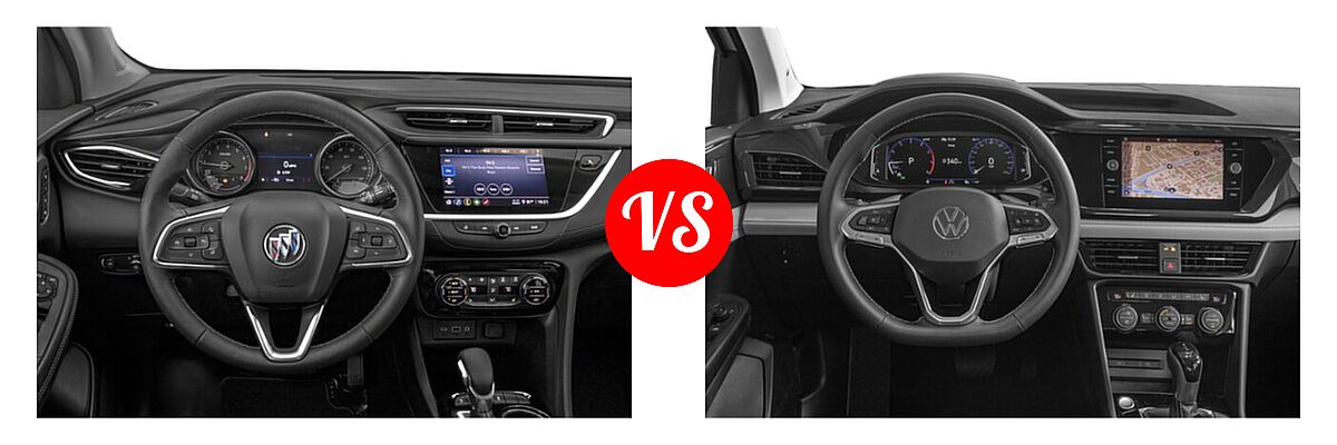 2022 Buick Encore GX SUV Preferred / Select vs. 2022 Volkswagen Taos SUV SEL - Dashboard Comparison