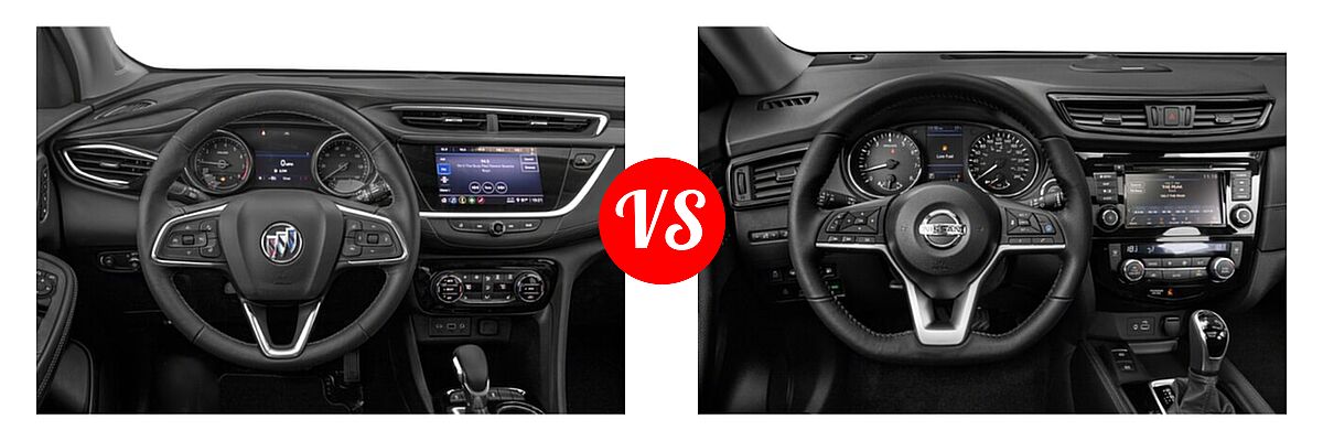 2022 Buick Encore GX SUV Preferred / Select vs. 2022 Nissan Rogue Sport SUV S - Dashboard Comparison