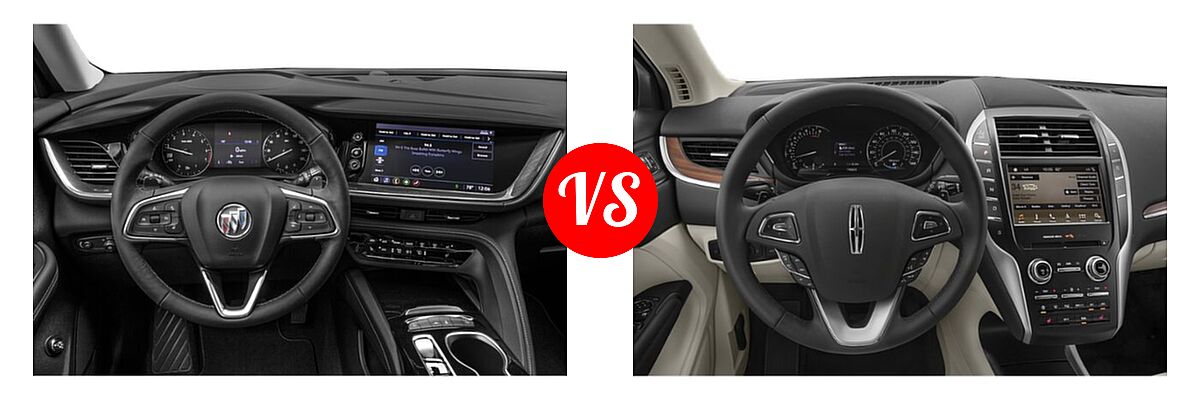 2022 Buick Envision SUV Avenir / Essence / Preferred vs. 2019 Lincoln MKC SUV Black Label / FWD / Reserve / Select / Standard - Dashboard Comparison