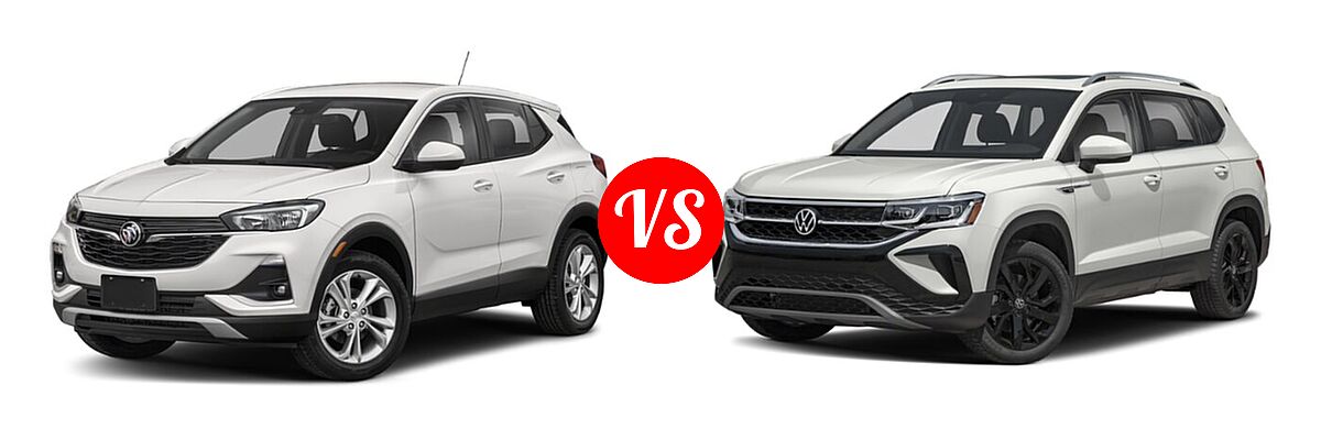 2022 Buick Encore GX SUV Preferred / Select vs. 2022 Volkswagen Taos SUV SEL - Front Left Comparison