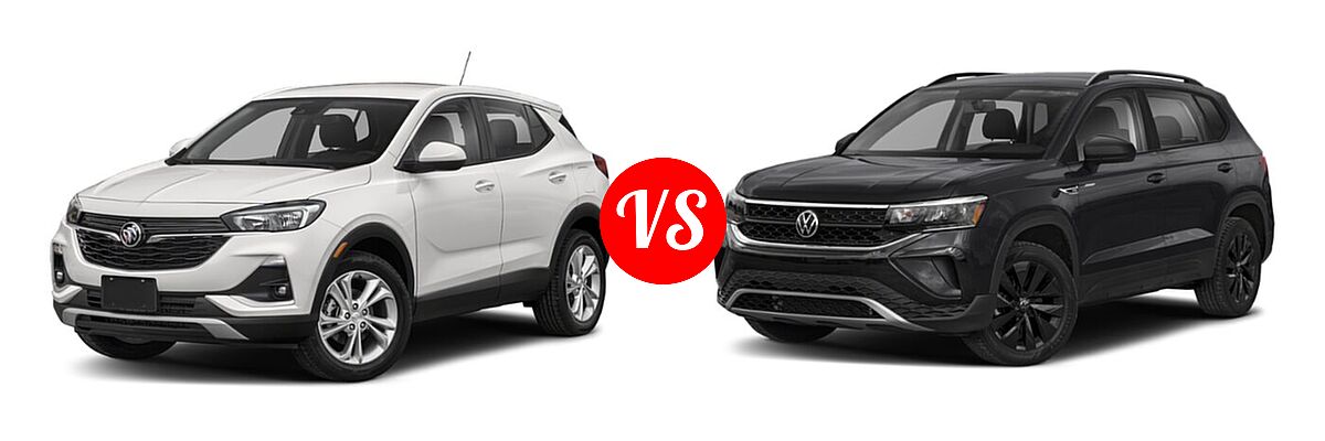 2022 Buick Encore GX SUV Preferred / Select vs. 2022 Volkswagen Taos SUV S - Front Left Comparison