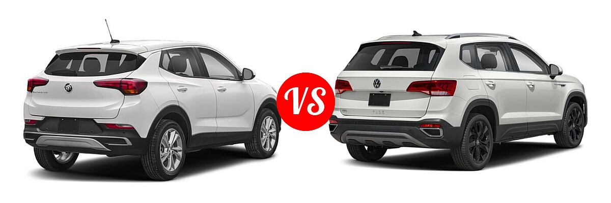 2022 Buick Encore GX SUV Preferred / Select vs. 2022 Volkswagen Taos SUV SEL - Rear Right Comparison