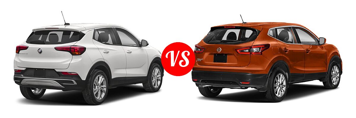 2022 Buick Encore GX SUV Preferred / Select vs. 2022 Nissan Rogue Sport SUV S - Rear Right Comparison