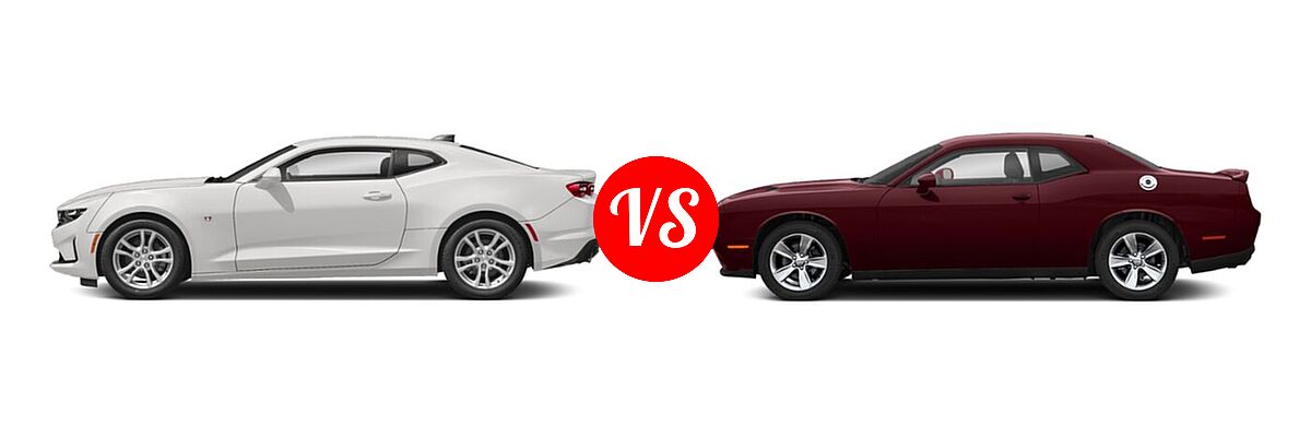 2022 Chevrolet Camaro Coupe vs. 2022 Dodge Challenger - Side Comparison