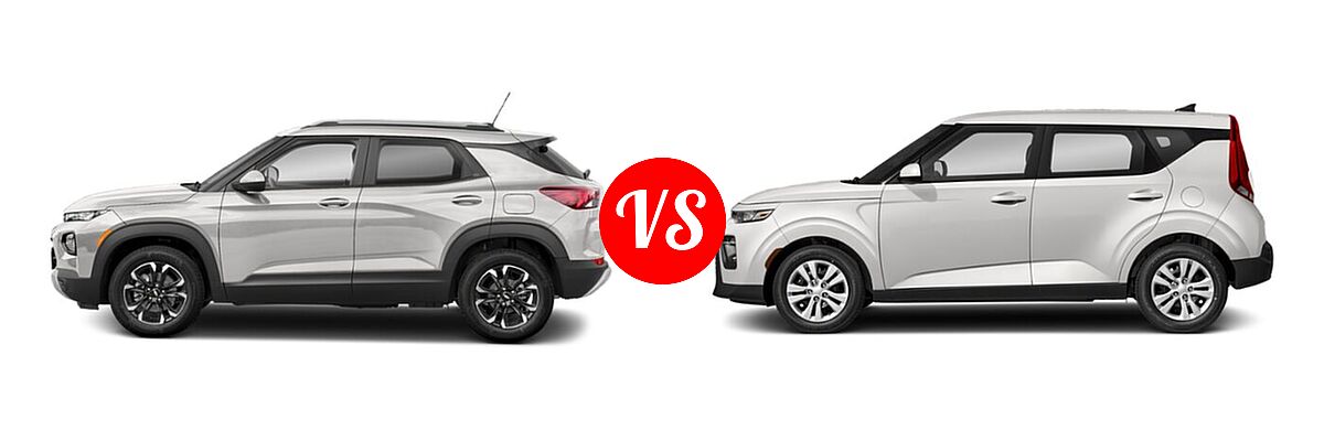 2022 Chevrolet Trailblazer SUV L / LS / LT vs. 2022 Kia Soul SUV LX / S / X-Line - Side Comparison