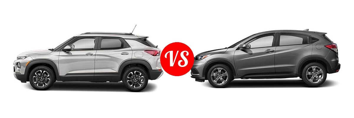 2022 Chevrolet Trailblazer SUV L / LS / LT vs. 2022 Honda HR-V SUV LX - Side Comparison