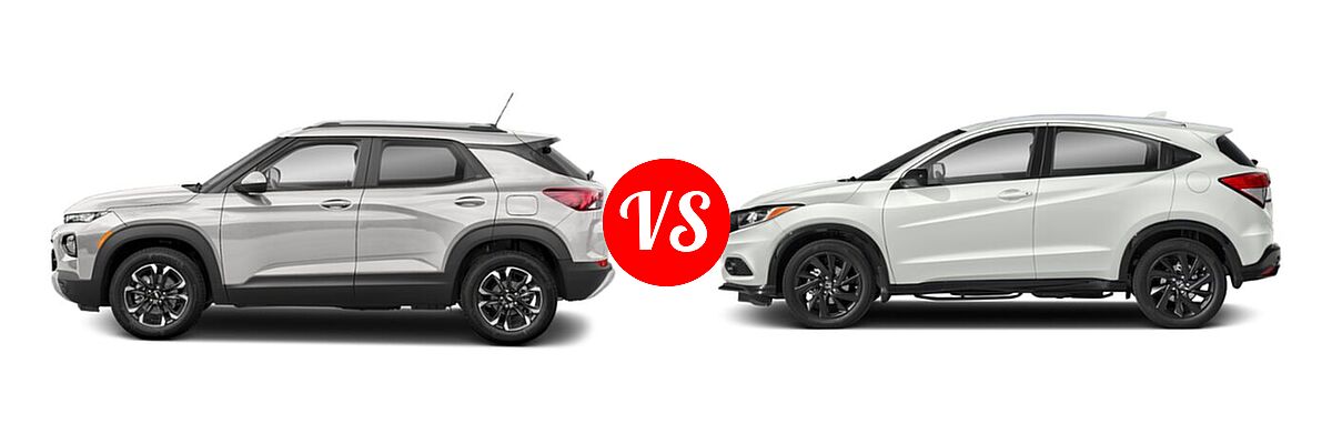 2022 Chevrolet Trailblazer SUV L / LS / LT vs. 2022 Honda HR-V SUV Sport - Side Comparison