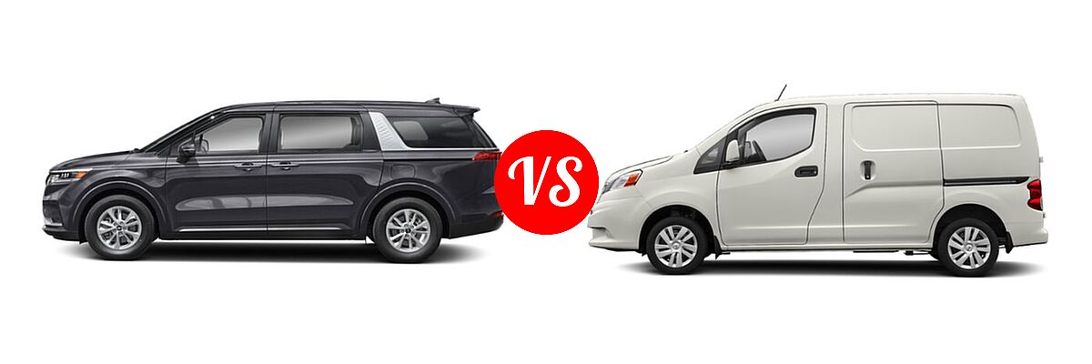 2022 Kia Cadenza Minivan LX / LXS vs. 2019 Nissan NV200 Minivan S / SV - Side Comparison