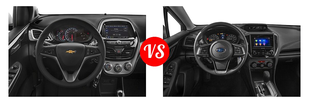 2022 Chevrolet Spark Hatchback 1LT / 2LT / ACTIV / LS vs. 2022 Subaru Impreza Hatchback 5-door CVT / 5-door Manual - Dashboard Comparison