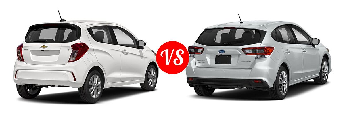 2022 Chevrolet Spark Hatchback 1LT / 2LT / ACTIV / LS vs. 2022 Subaru Impreza Hatchback 5-door CVT / 5-door Manual - Rear Right Comparison