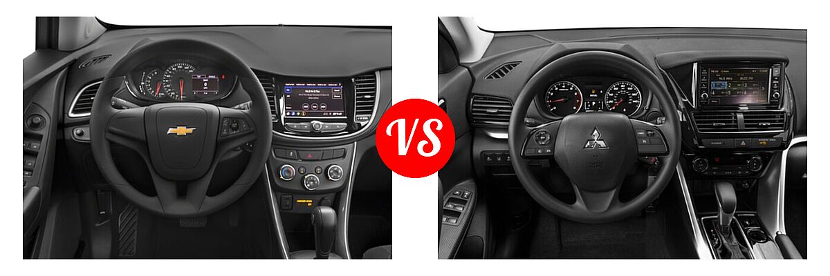 2022 Chevrolet Trax SUV LS vs. 2022 Mitsubishi Eclipse Cross SUV ES / LE / SE / SEL - Dashboard Comparison
