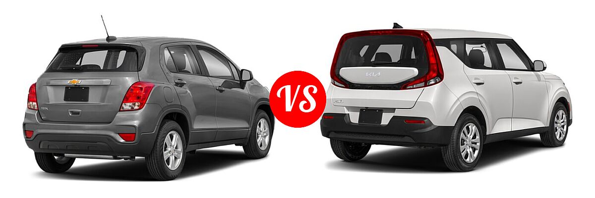2022 Chevrolet Trax SUV LS vs. 2022 Kia Soul SUV LX / S / X-Line - Rear Right Comparison
