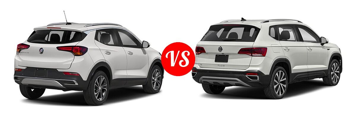 2022 Buick Encore GX SUV Essence vs. 2022 Volkswagen Taos SUV SE - Rear Right Comparison