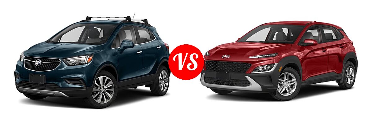 2022 Buick Encore SUV Preferred vs. 2022 Hyundai Kona SUV N Line / SE - Front Left Comparison